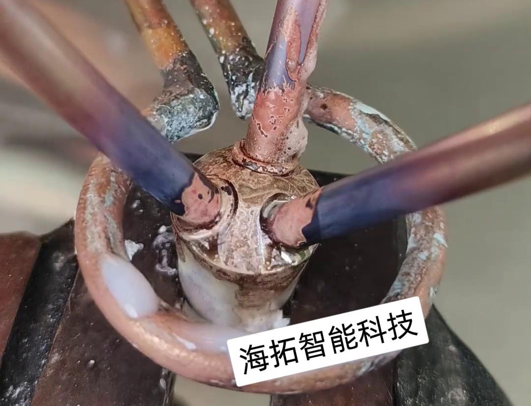 取代火焰焊接铜管的高频焊机，可以配合自动化设备实现