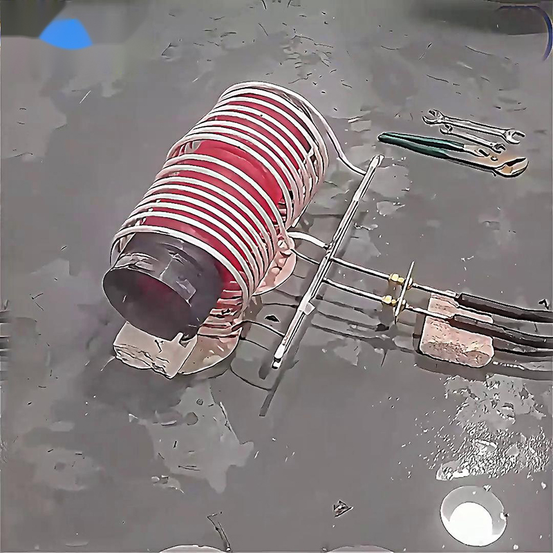 中频91视频下载链接加热设备对直径180mm、长度300mm的钢管进行加热测试